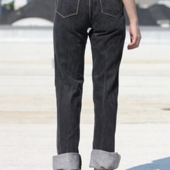 Gloria Vanderbilt Denim - Vintage Gloria Vanderbilt High Rise Vintage 70's Black Gold Stitching Mom Jeans